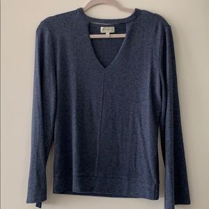 Lucky Brand bell arm, long sleeve blue sweater